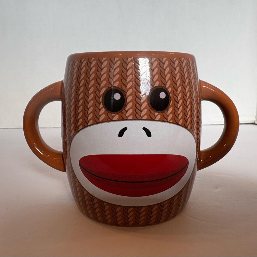 Sock Monkey brown 2-handle coffee mug